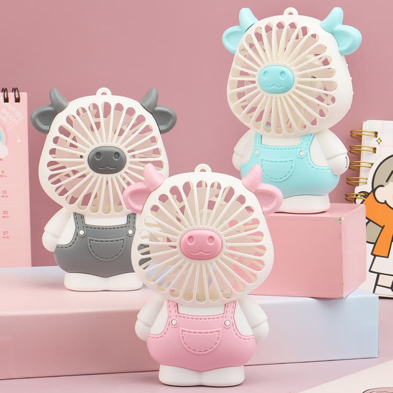Mini Ventilador Com Luzes Led Portátil De Mesa Recarregável