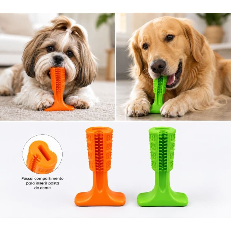Mordedor Higienizador Dental escova dentes limpeza bucal para Pet.