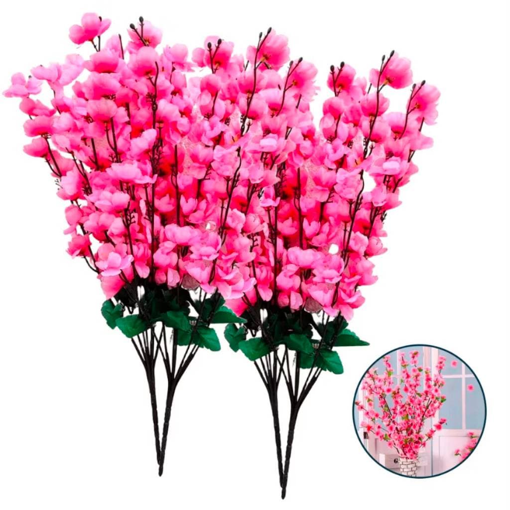 Flores Artificiais 60cm Ramo De Cerejeira, Flor de Pêssego Decoração Festas, Casamento, Sala FR801488