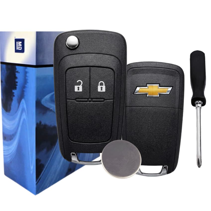 Chave Canivete Chevrolet GM Onix Cruze Prisma Montana Spin Tracker S10 Bateria + Chave de Fenda
