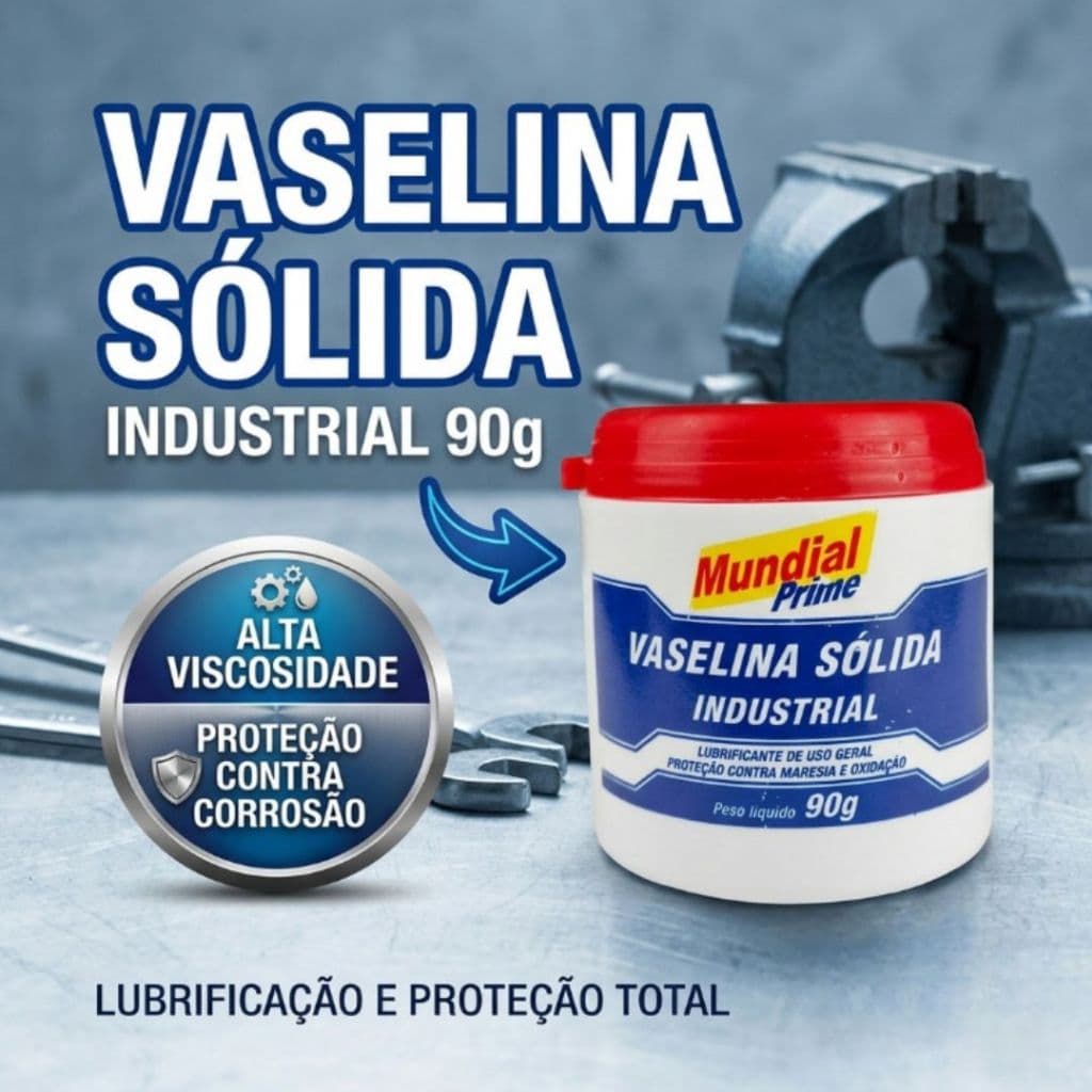 Vaselina Sólida Industrial Mundial Prime 90g Lubrificante Multiuso Proteção Contra Oxidação