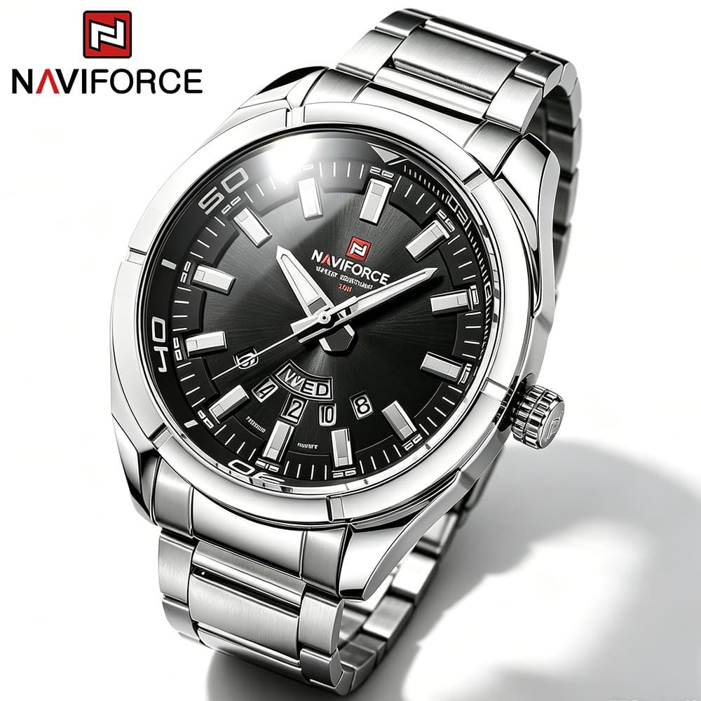 NAVIFORCE Relógio Masculino Quartzo Clássico Luxo À Prova D'água Data que brilha no escuro Relógios