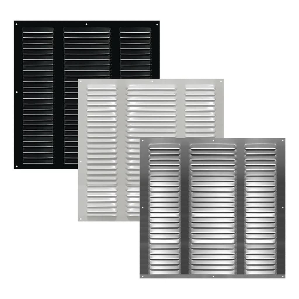 Grade De Ventilação Alumínio Natural Branca Preta 50x50 Cm Com Tela Contra Inseto