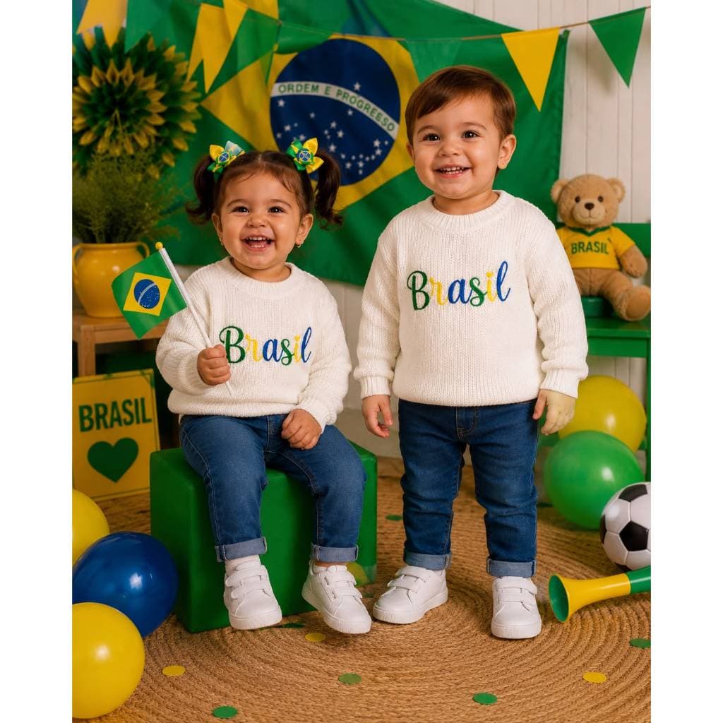 Suéter Tricô Bebê Copa Brasil Premium Unissex