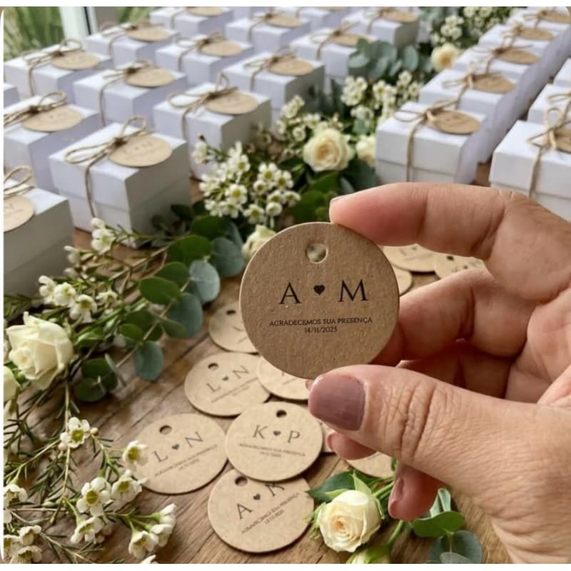 Tags para Casamento / Personalizada com sua data e iniciais