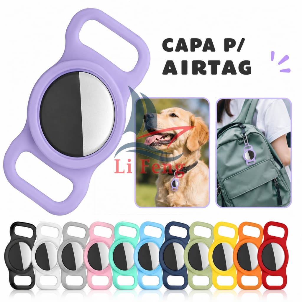 Case Capa de Silicone Com Pata para Airtag Coleira Gato Cachorro Pet Air Tag