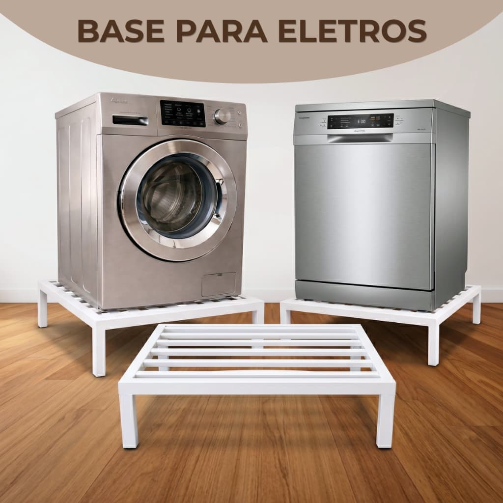 Base Suporte Pés Elevação maquina Lava E Seca Lava Louça eletrodoméstico 60x60x15cm branco