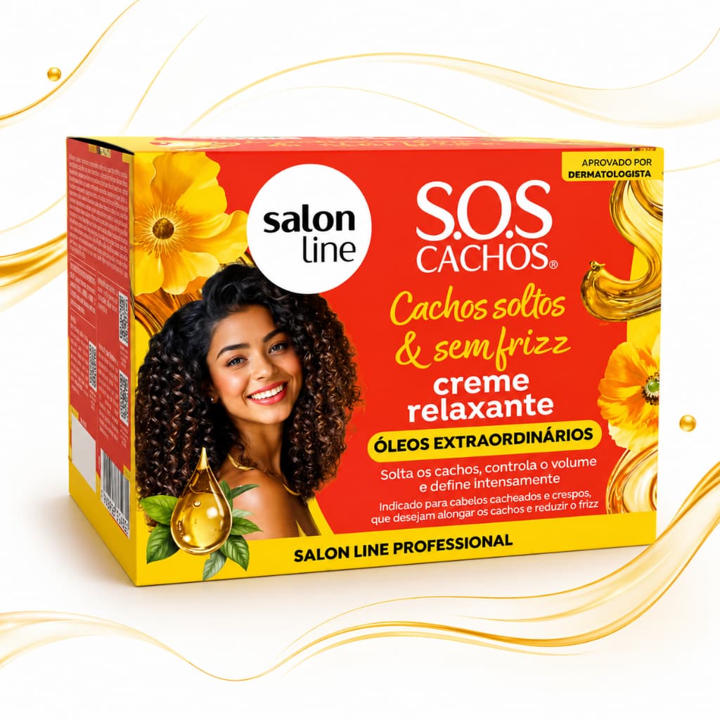 Creme Relaxante Capilar 200g Cachos Soltos e Sem Frizz Salon Line Óleos Extraordinários