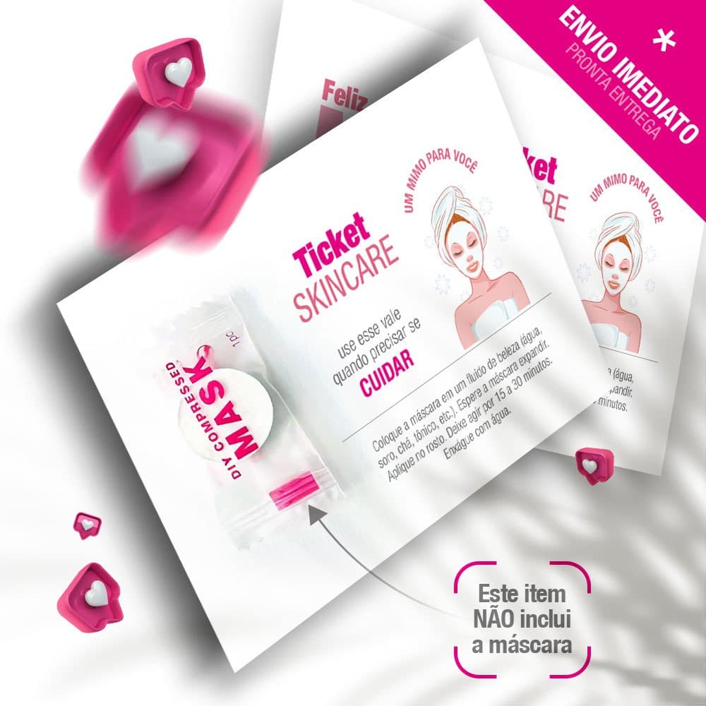 Card para  Skin Care para  mascara pronta entrega 6,5x10cm