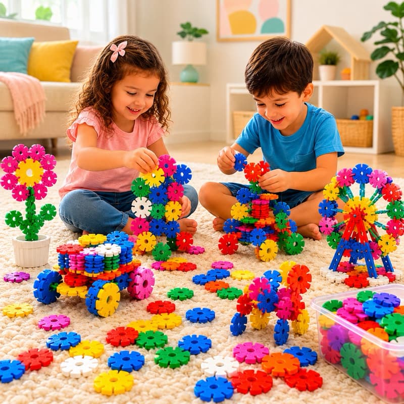 Kit de Blocos de Construção Educativo e Criativo Discos Divertidos 70 ou 300 Peças Interativas para Diversão em Família
