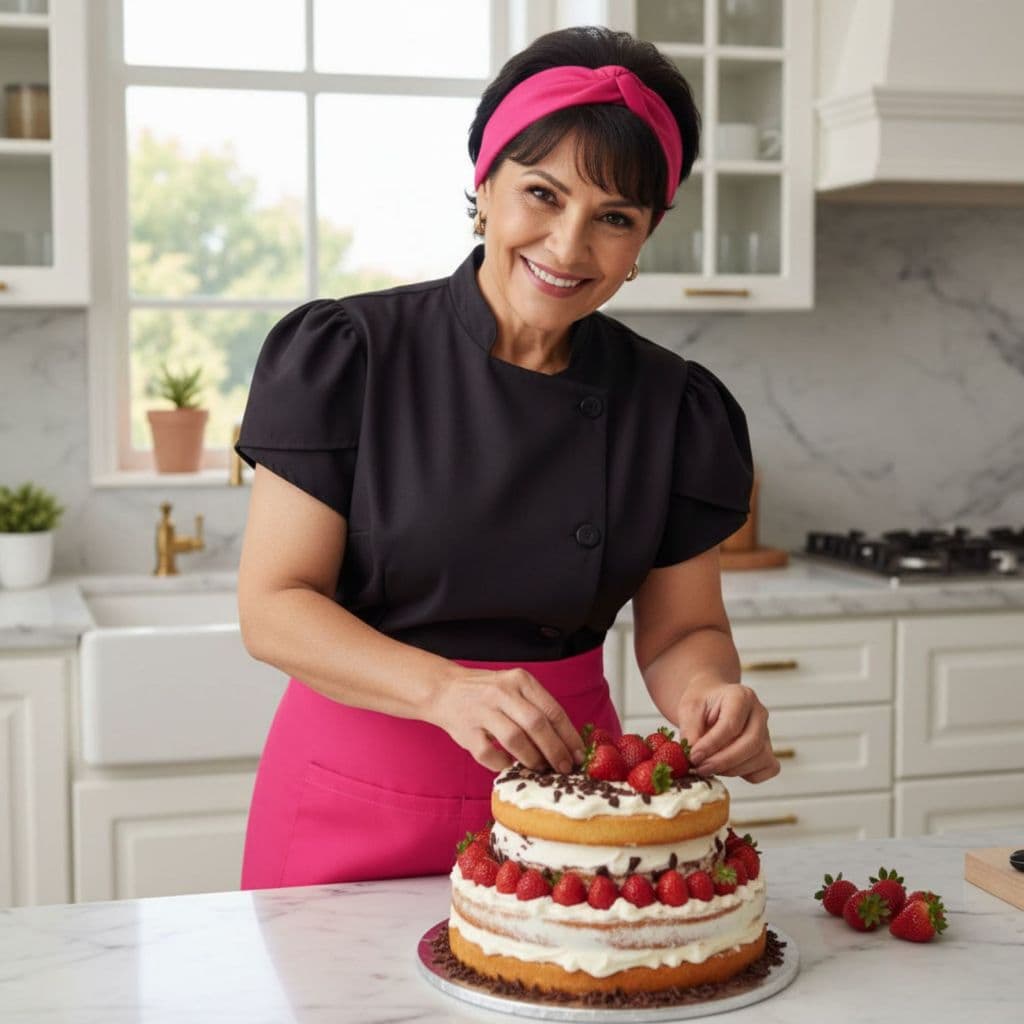 Dolma Chef de Cozinha Confeitaria GABARDINE Conjunto Avental e Faixa de Cabelo Feminino
