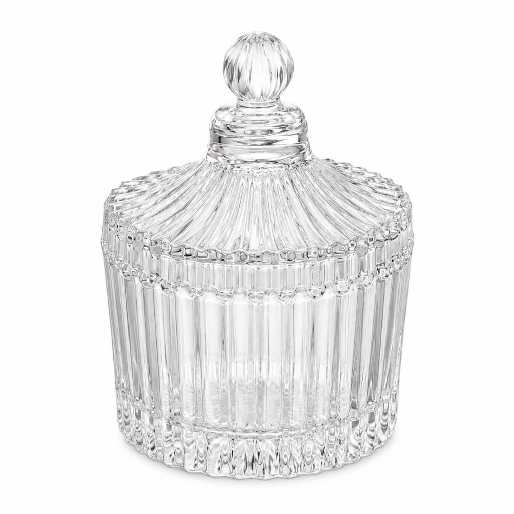Mini Bomboniere Decorativa de Vidro com Tampa 6,5x8cm Multiuso