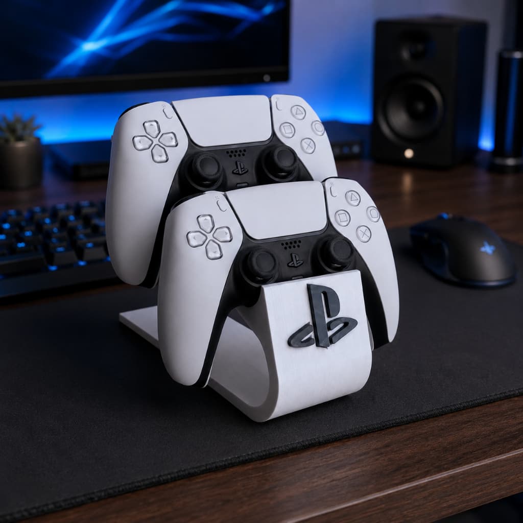 Suporte Duplo para Controle PS5 PS4 One Organizador para Gamer de Mesa Porta Controle Envio Imediato