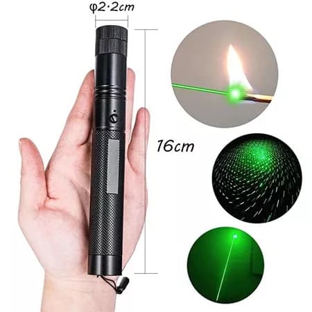 Lanterna Tática de Alta Potência com Ponteiro Laser Verde – Recarregável