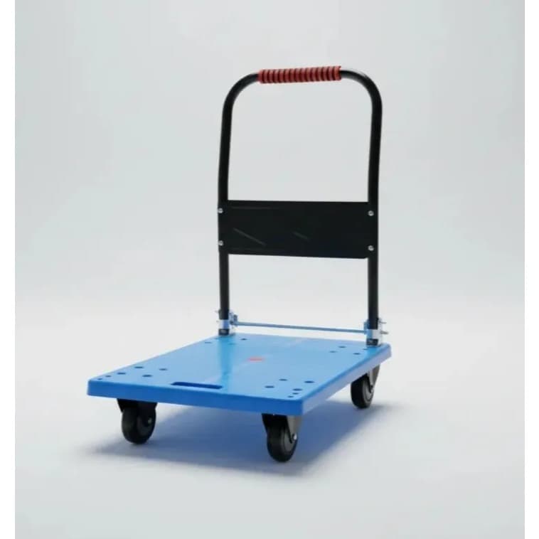 Carrinho Plataforma 200kg Carga Transporte Dobrável Azul
