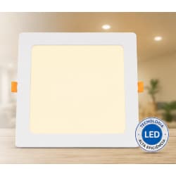 Luminária Plafon Led Elgin Painel Embutir Quadrado 24w Luz Amarela 3000K