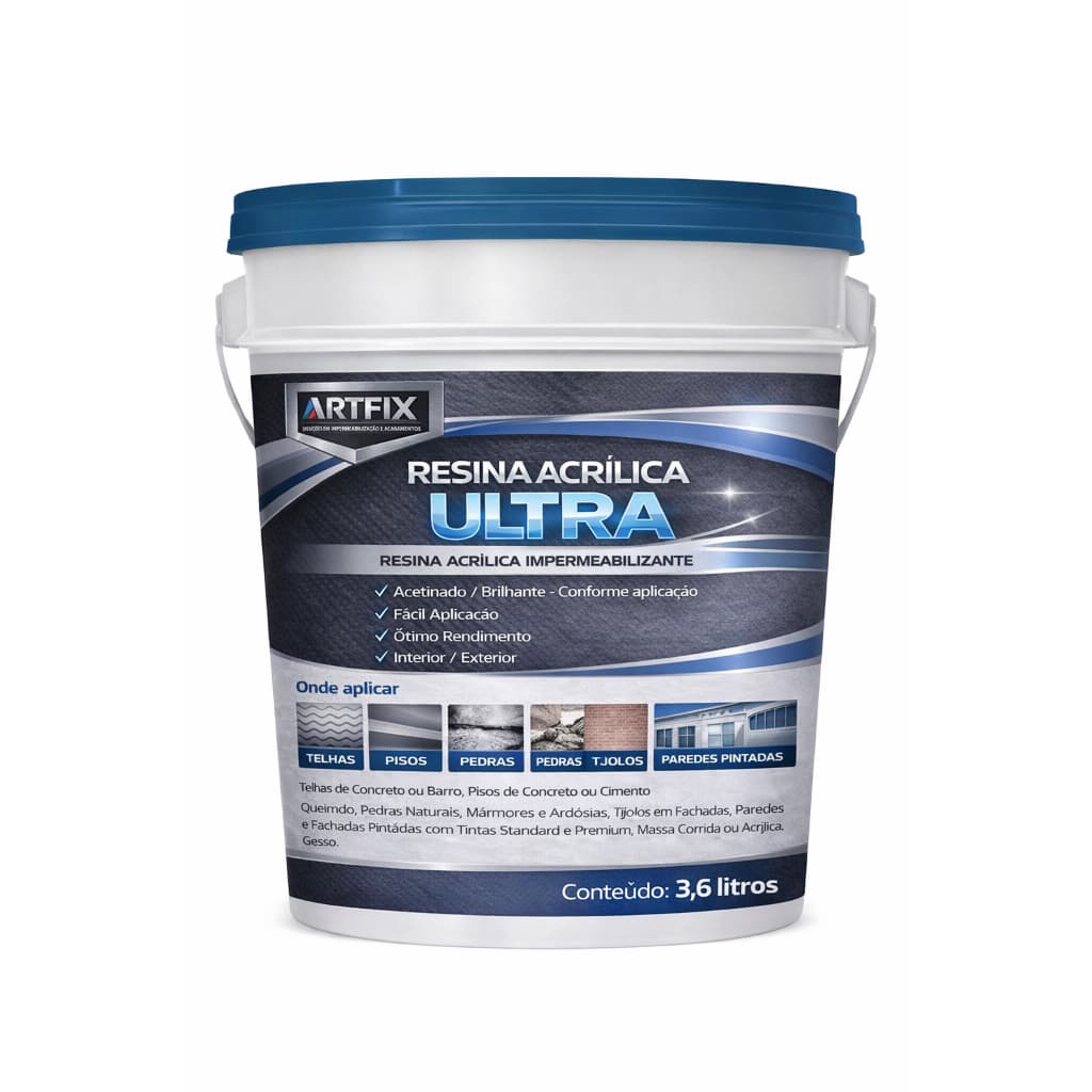 Ultra Resina Multiuso Base Dágua Incolor Fosca 6x1 3,6 Litro