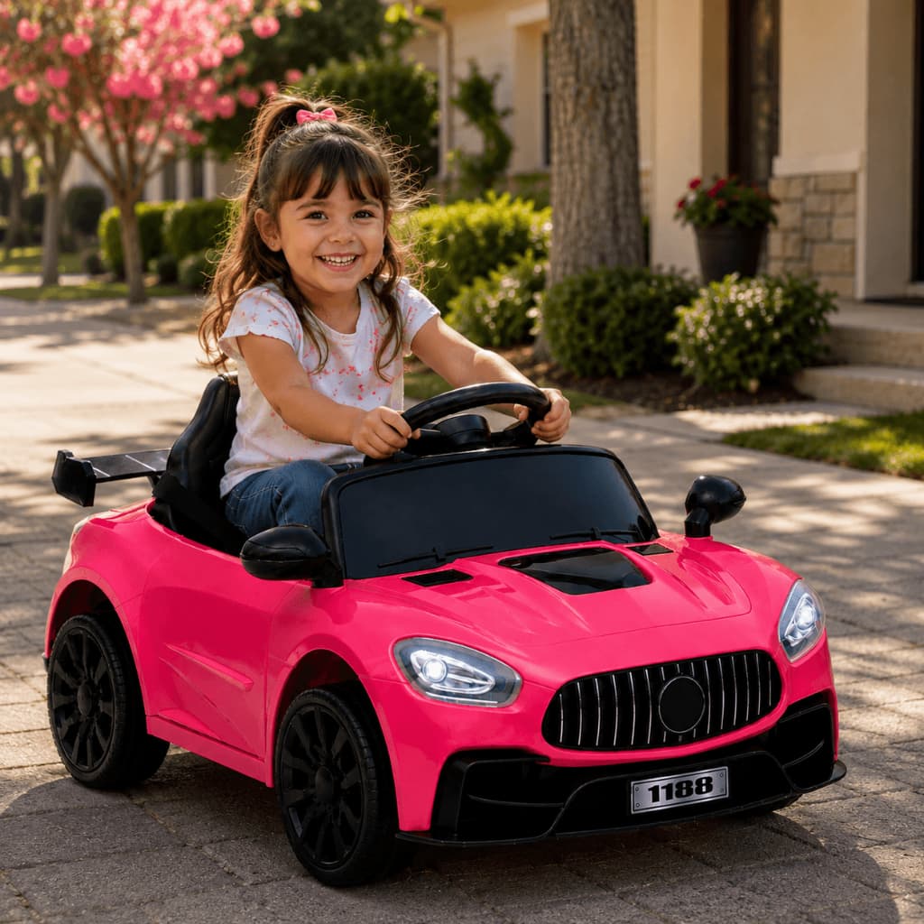 Carro Eletrico Infantil Bang Toys Mini Storm Rosa 12V Controle