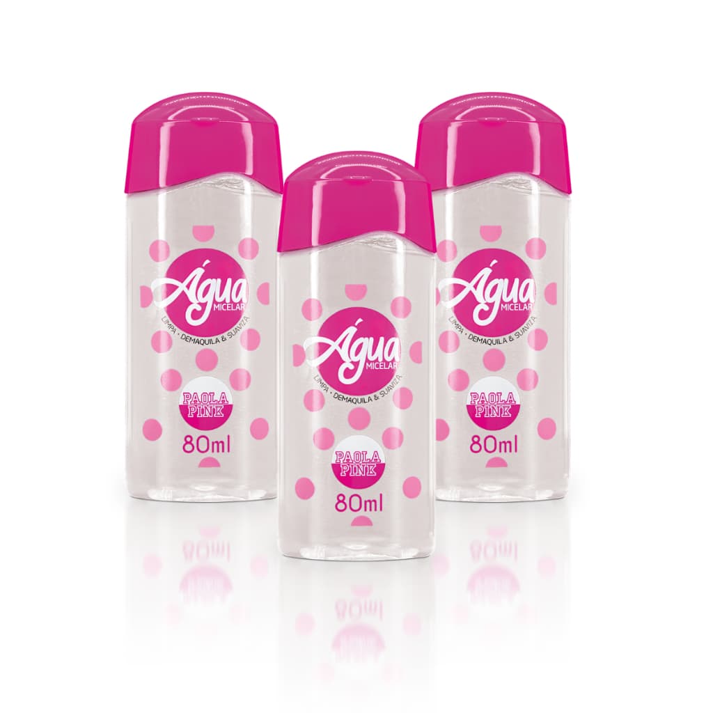 Kit Água Micelar Paola Pink 3 Un - 80ml