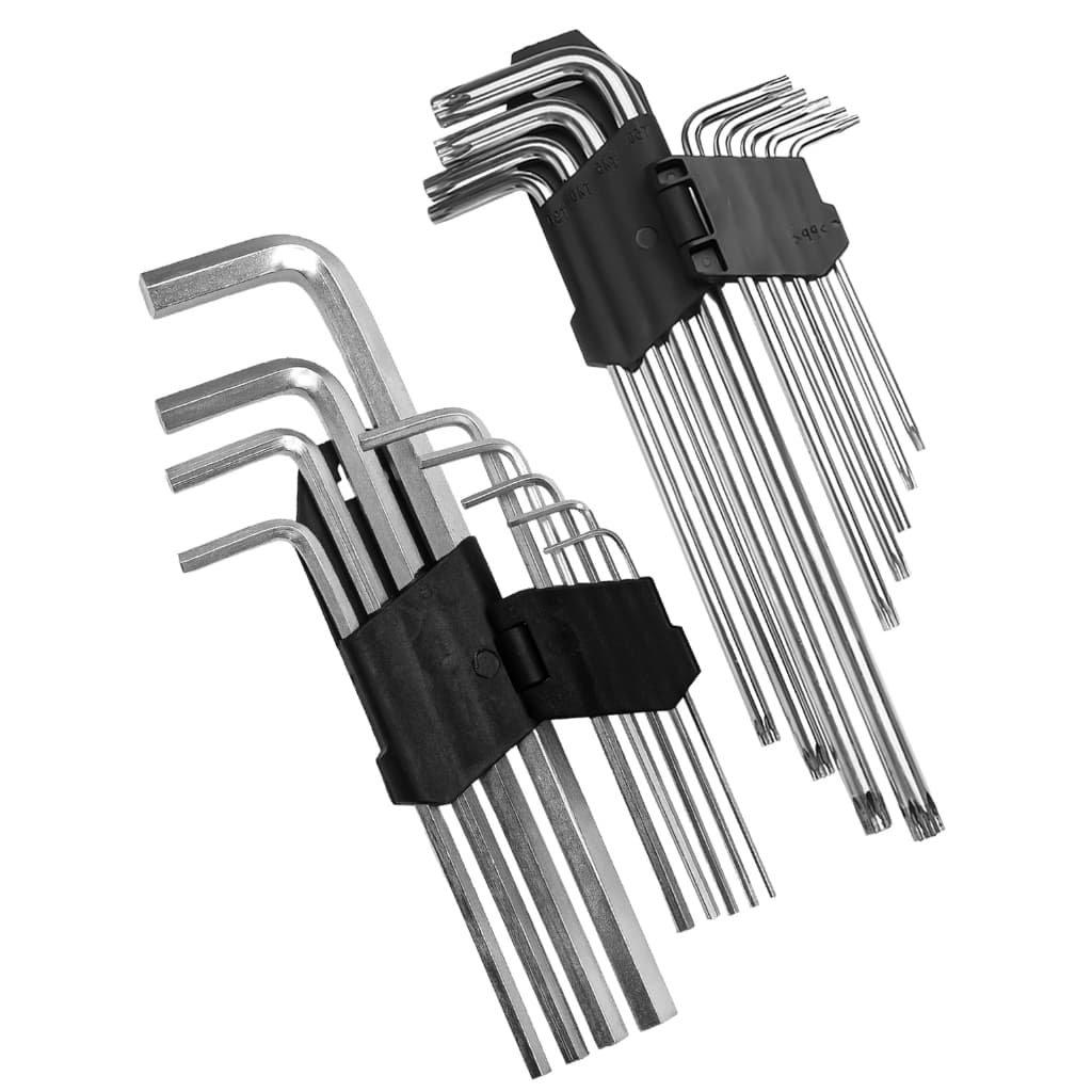 Kit Jogo Chave L Allen + Torx Torque 18 Peças Longa Com Estojo Ferramenta Profissional
