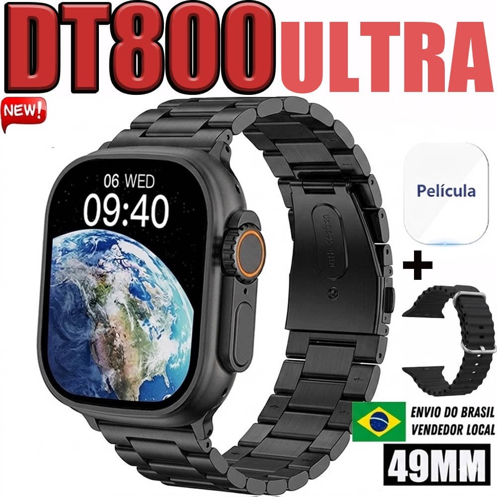 DT800 Ultra 3 NFC Mais Recente Smartwatch Relógio Inteligente Série IWO 10 2.19Polegadas Sem Fio