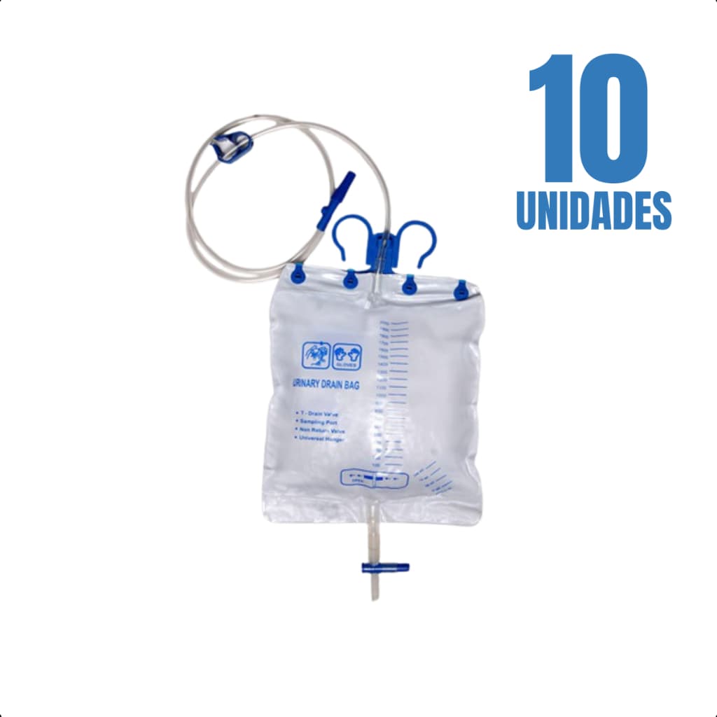 Kit 10 Bolsa Coletora Urina 2000ml Sist Fech Angeltouch SB UR-10