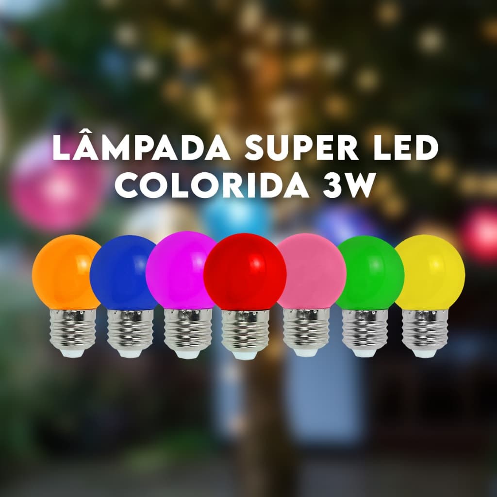 Mini Lâmpada led Bolinha Kian Lâmpada Colorida Led Lâmpadas Divertidas Led Bivolt 1 Ou 2 Unidades