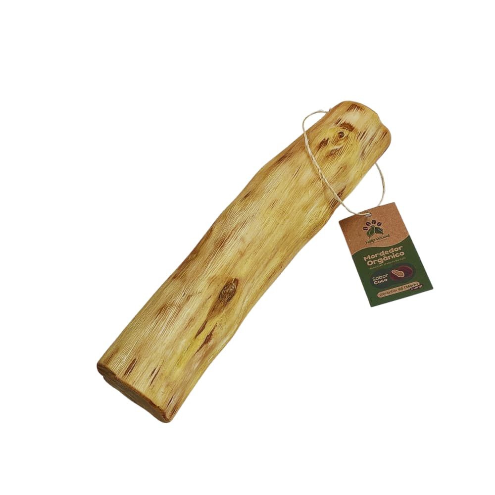 Mordedor GG 30 X4CM OU cachorro Sustentável Natural Madeira  Café Sabor Coco Brinquedo rustico  Pets