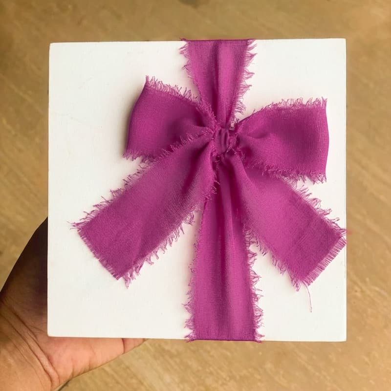 Fita Chiffon Fúcsia Artesanal Rústica Desfiada para casamentos, caixas padrinhos, festas