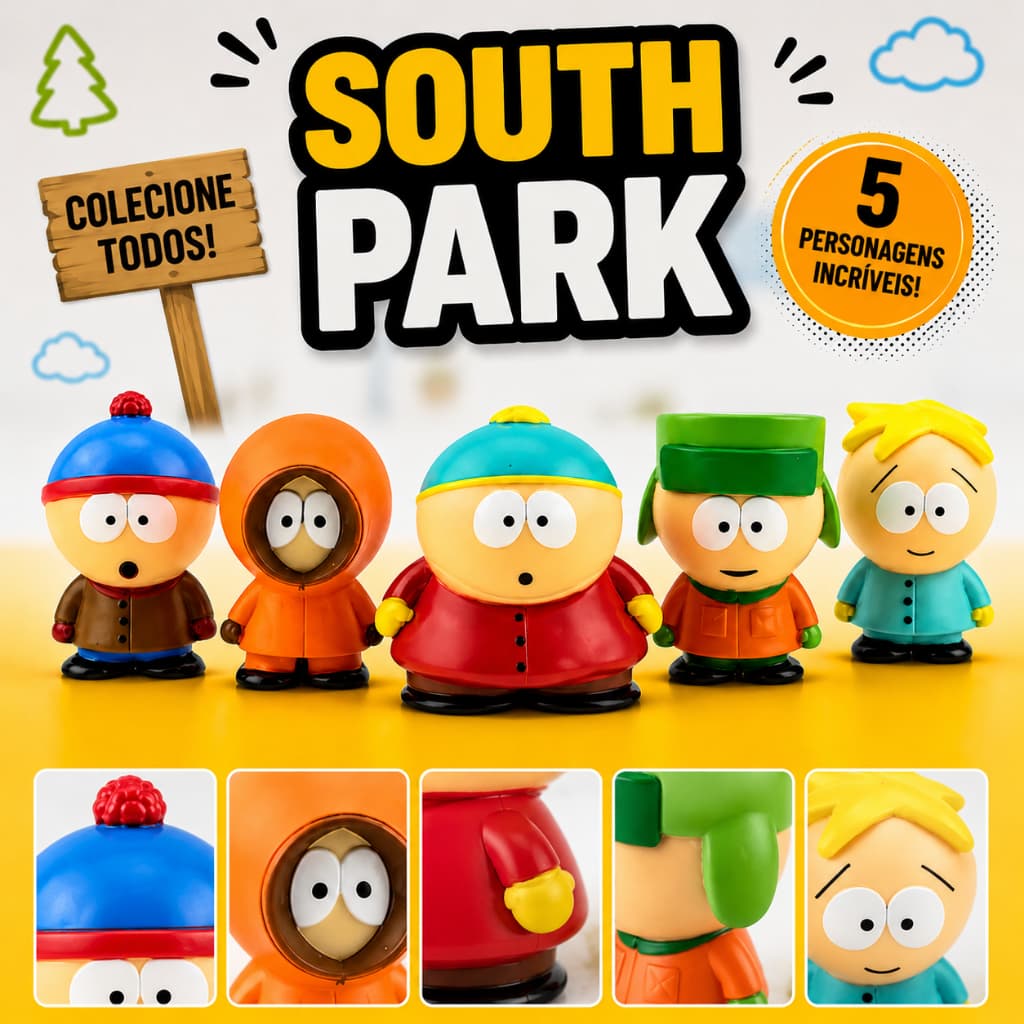 south park,bonecos south park,cartman,kenny,kyle,stan,butters,colecionável,pvc,action figure,geek,nerd, bonecos infantil