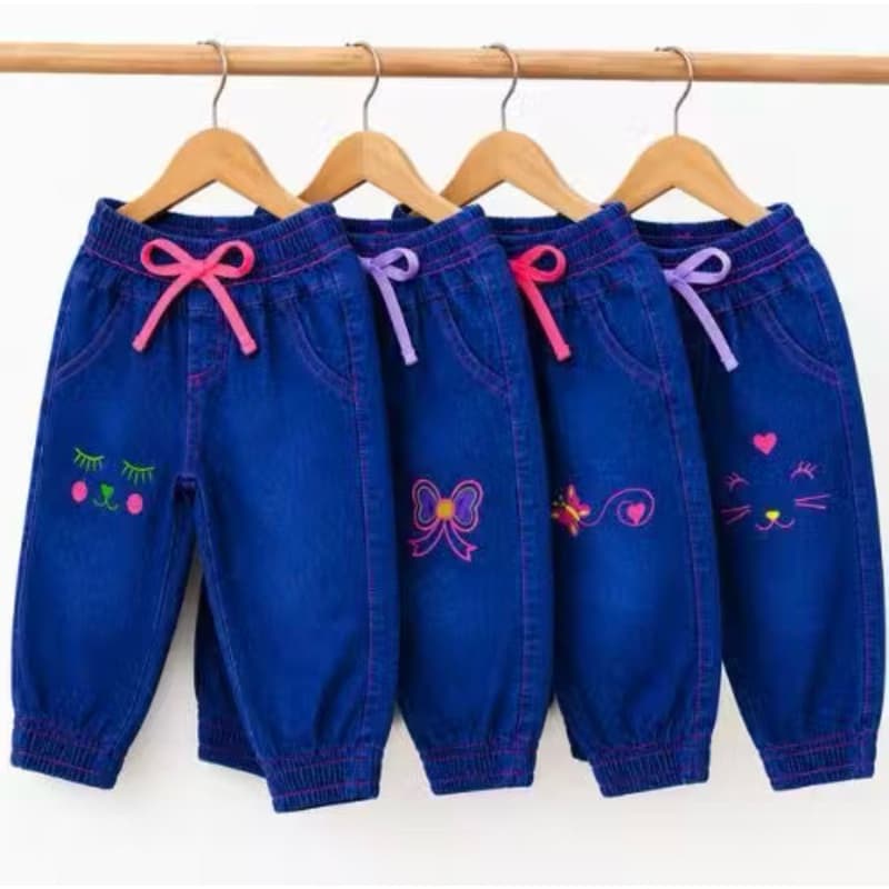 Calça Jogger Feminina Infantil Jeans Moda Blogueira Calça Jeans Bebê Menina