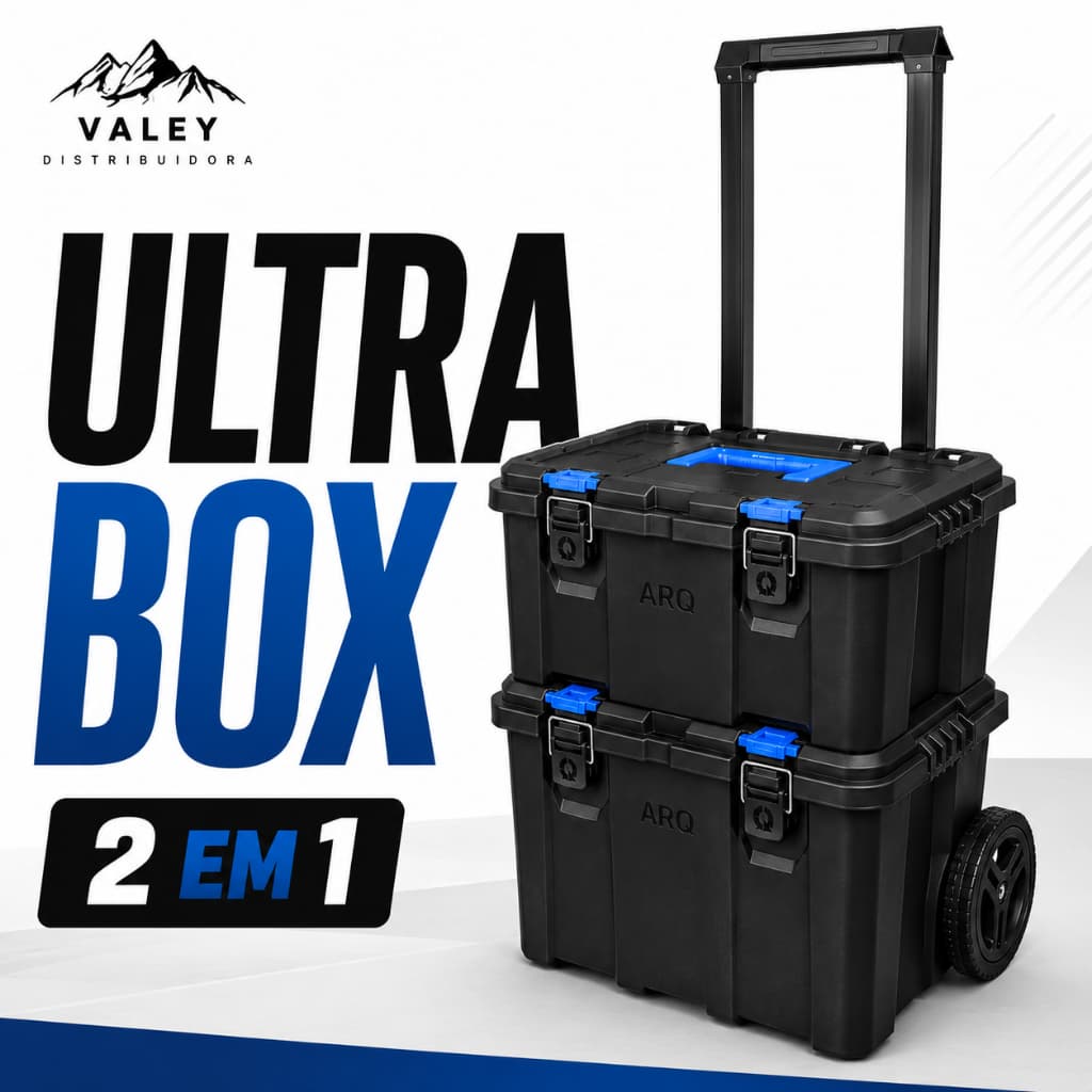 Super Caixa de Ferramentas GIGANTE Ultra Box Com Rodas 2 em 1 - Facilidade e Robustez - TOY 26047