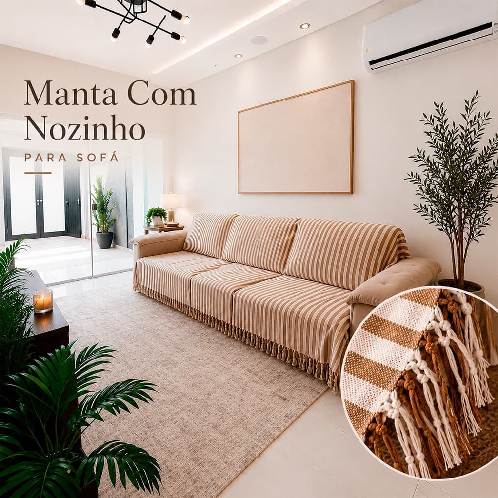 Manta Com Nozinho Para Sofá ou Cama Gigante 300x180 Luxo e Decoração