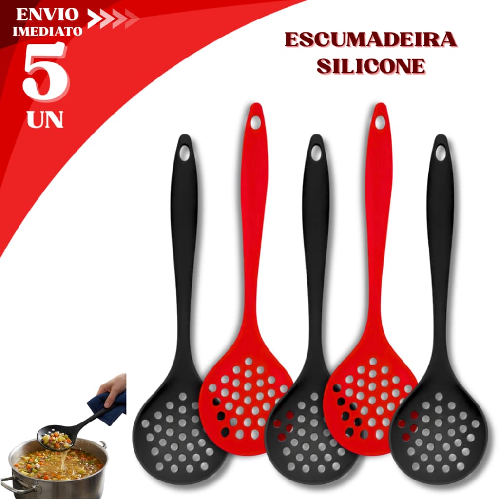 Escumadeiras de Silicone 5 ou 1 Unids Vazada Fritura Restaurante Cozinha Utensílios Prático