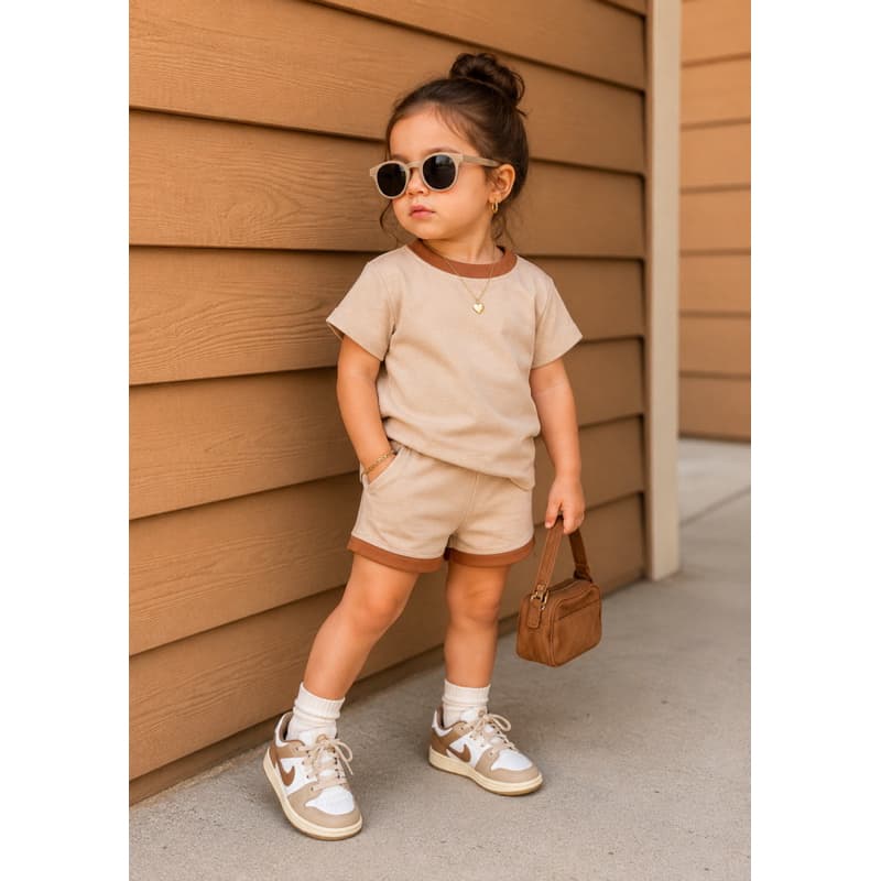 Conjunto Infantil Unissex / Camiseta e Short de Bebê Comfy / EXCLUSIVO