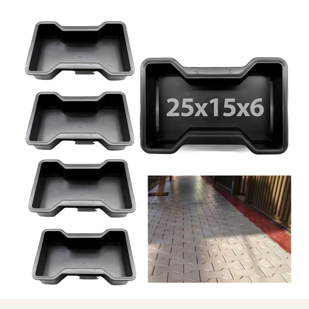 Forma Paver Ossinho Chanfrado 25x15x6 Kit p/ Construção Blocos Formato Borboletas Ecologico Melhor Preço Envio Imediato