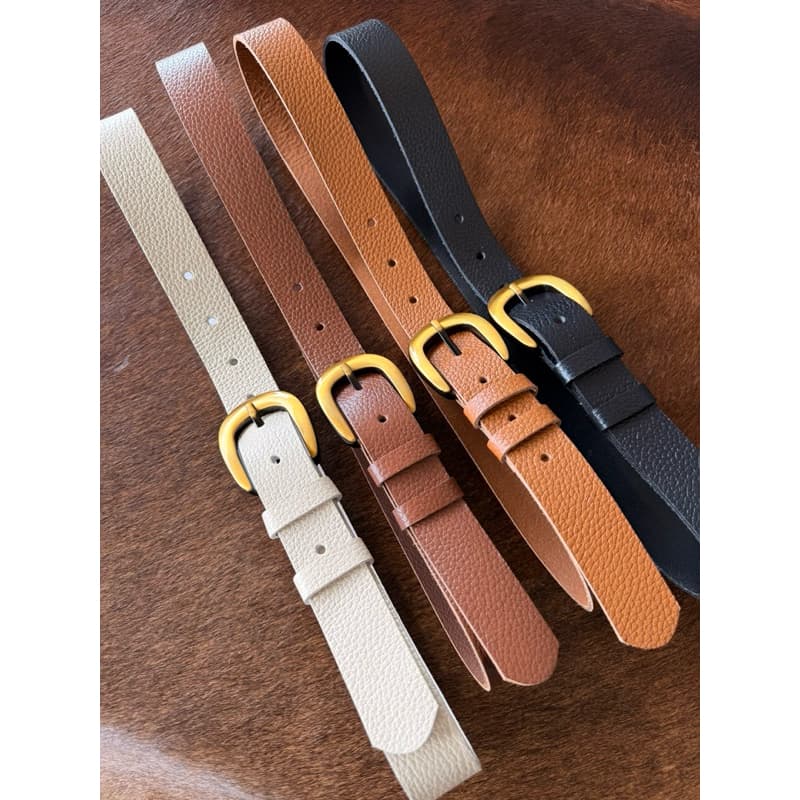 Cinto Feminino em COURO LEGÍTIMO - Fivela cor Ouro Envelhecido (3 cm)