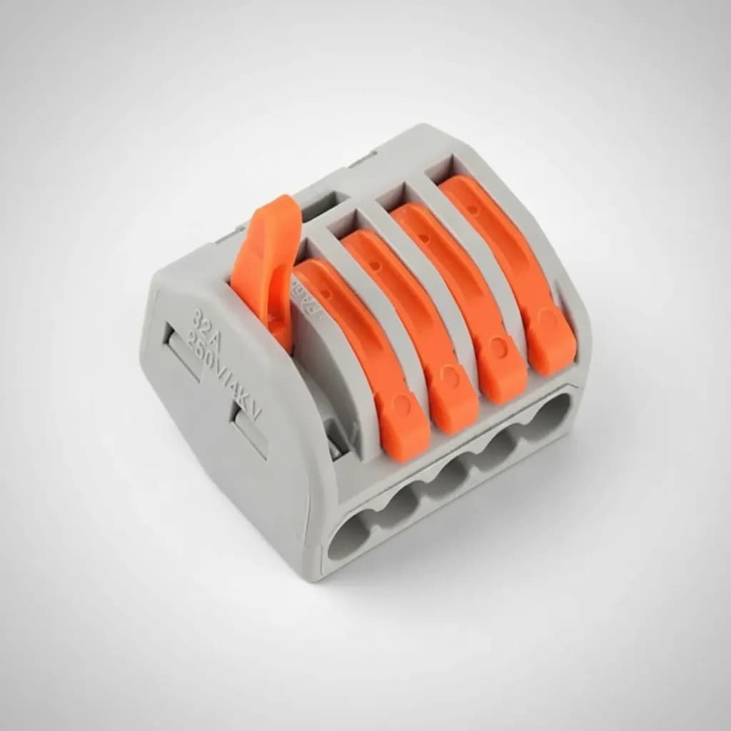 Kit Conector Wago De Emenda Borne 5 Fios 4mm 222-415 Cinza