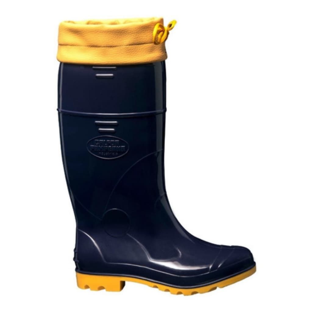 Bota Galocha Borracha Pvc Impermeável Azul/amarela C/amarra