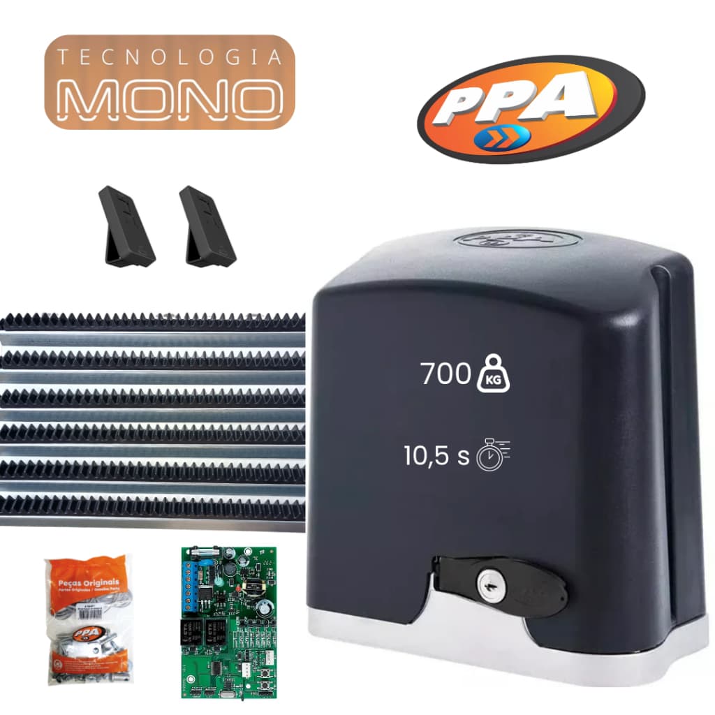 MOTOR DE PORTÃO RÁPIDO KIT DZ RIO R 700 MONO HÍBRIDA 1/2HP PPA 220V 60HZ Z18