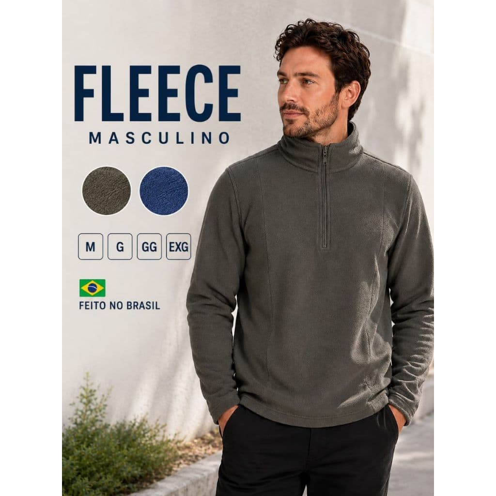 Agasalho Blusa Soft Fleece Masculino Flanelado Gola Alta Inverno Tamanho Médio ao Plus Size