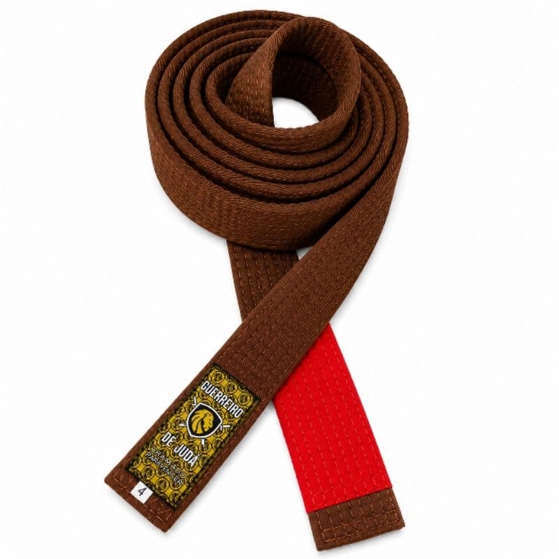 Faixa Marrom de jiu-jitsu ponta vermelha Premium
