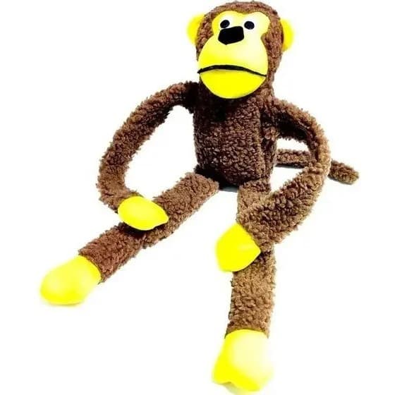Brinquedo Mordedor Pelúcia Macaco Com Apito Para Cães Pet