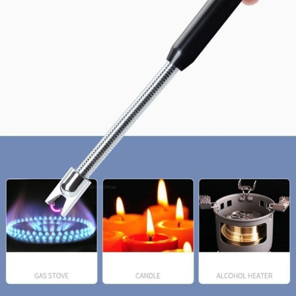Isqueiro Elétrico Recarregável  - 27cm,Acendedor De Fogão Churrasqueira Vela Recarga com USB