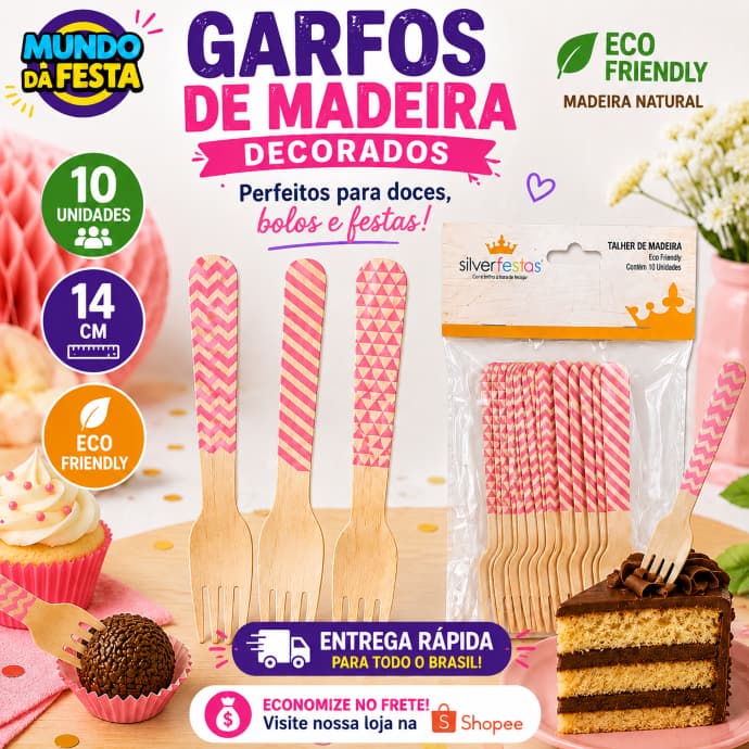 Premium Garfo de Madeira Descartável Biodegradável Madeira Aniversário Festas