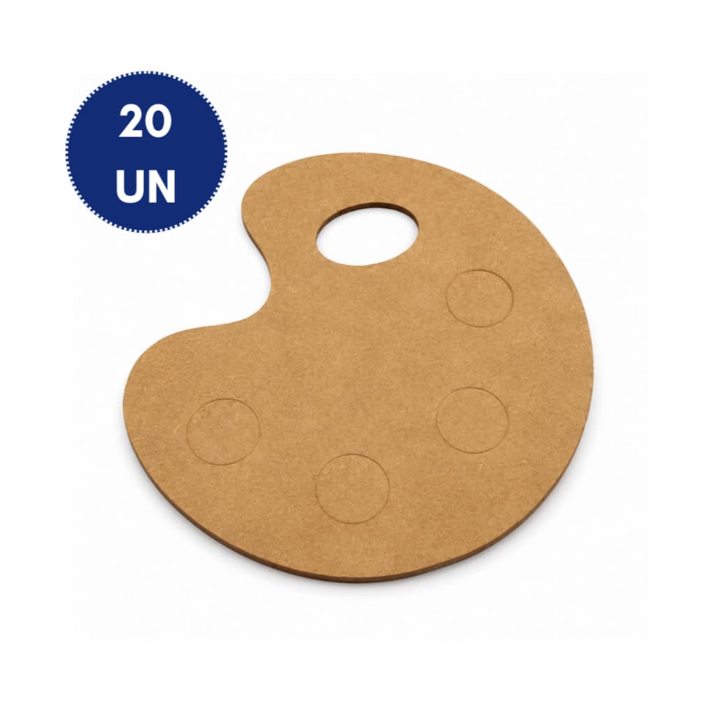 Paleta Bandeja Pintura MDF Cru Gode Godet 15x13cm Kit 20 Unidades
