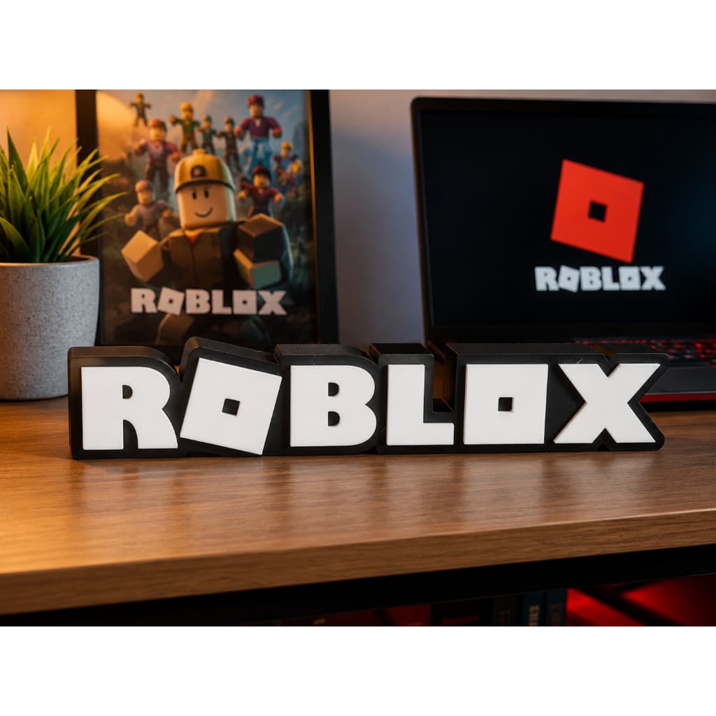 Letreiro Roblox Decorativo 3D | Decoração Quarto Gamer Infantil e Setup Gamer | 15cm e 23cm