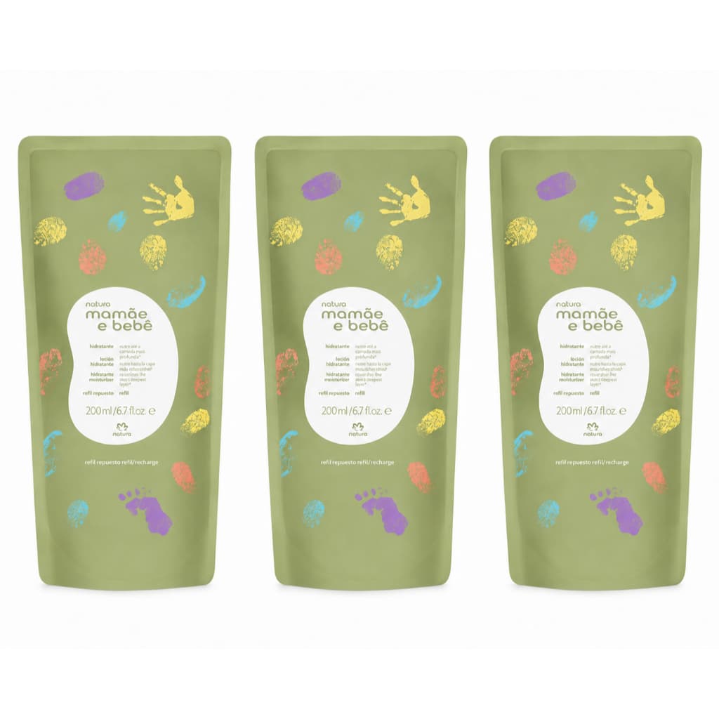 Kit Mamãe e Bebê Natura -  3 Unidades Refil Hidratante200 ml
