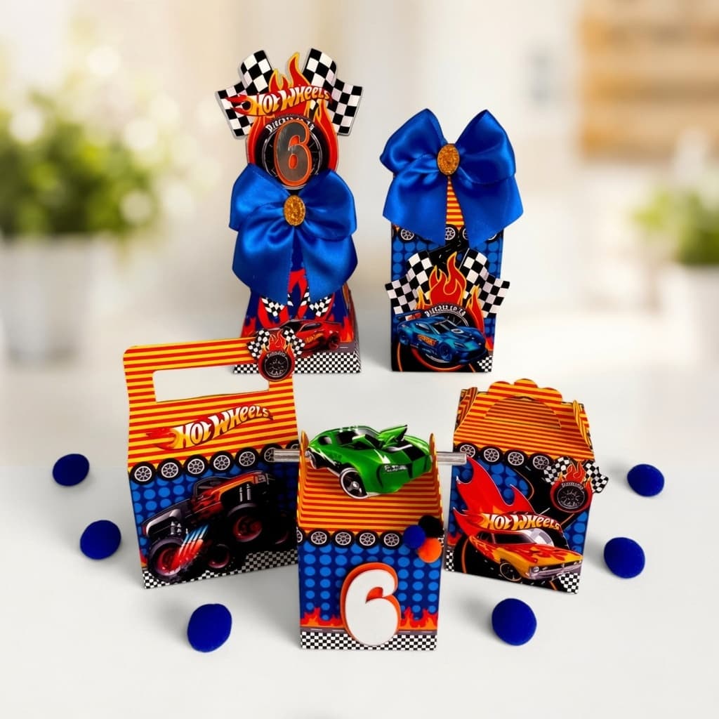 Kit Caixinhas Semi Luxo Hot Wheels Lembrancinha Festa Aniversário Personalizados