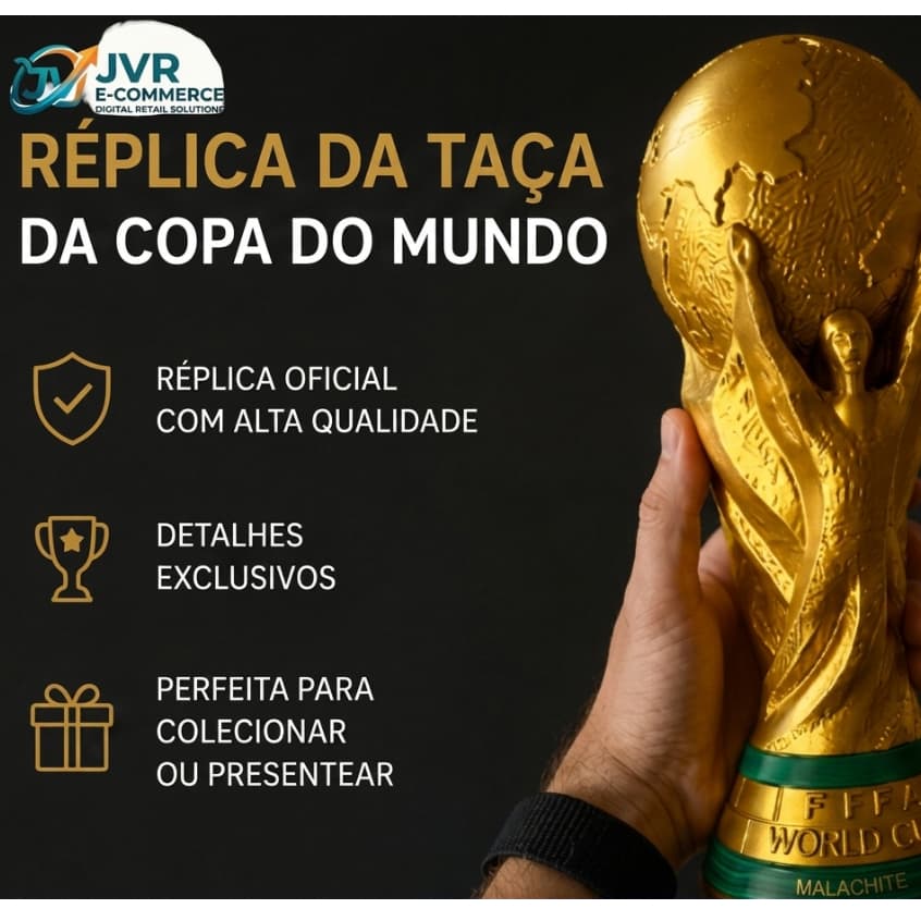 Réplica Taça Copa do Mundo 10cm 15cm 25cm Decoração Colecionável Presente Futebol Material Premium